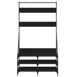 vidaXL Porte-vêtements et rangement des chaussures noir 100x40x184 cm