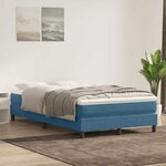 vidaXL Sommier à lattes de lit et matelas bleu foncé 120x210cm velours