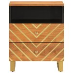 vidaXL Table de chevet marron et noir 50x33x60 cm bois manguier solide