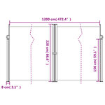vidaXL Auvent latéral rétractable terre cuite 220x1200 cm