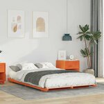 vidaXL Cadre de lit surélevé Marron cire 140 x 190 cm