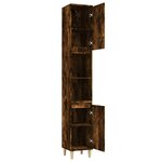 vidaXL Armoire de bain chêne fumé 30x30x190 cm bois d'ingénierie