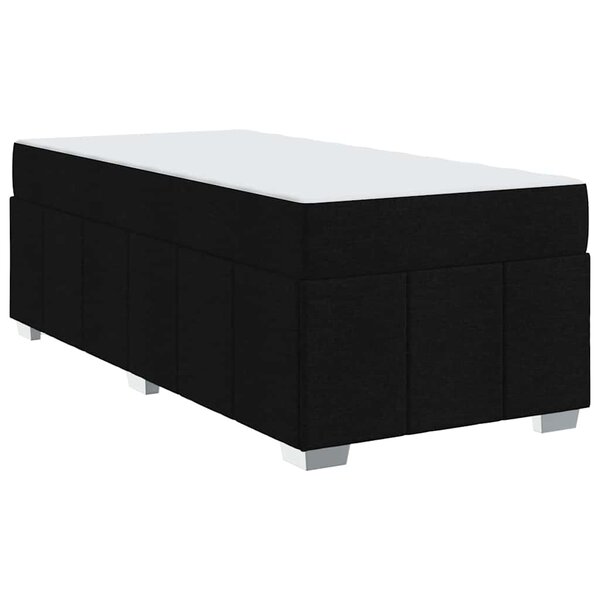 vidaXL Cadre de lit avec matelas Noir 90 x 200 cm tissu