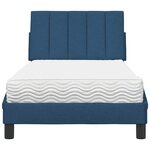 vidaXL Lit avec matelas bleu 90x200 cm tissu