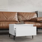 vidaXL Table d'appoint Blanc brillant 50x46x35 cm Bois d'ingénierie
