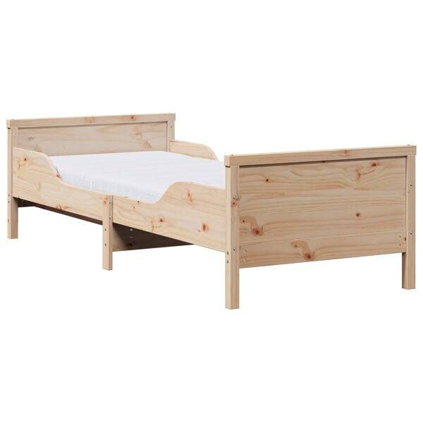 vidaXL Cadre de lit avec matelas Marron 80 x 200 cm Bois de pin massif