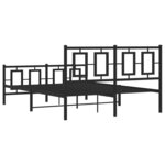 vidaXL Cadre de lit métal avec tête de lit/pied de lit noir 140x190 cm