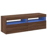 vidaXL Meubles TV 2 Pièces avec lumières LED Chêne marron 60x35x40 cm