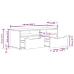 vidaXL Meuble TV VISNES gris béton 100x40x38 cm bois d'ingénierie