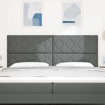 vidaXL Tête de lit avec des lumières à LED Réglable Gris 200 cm tissu