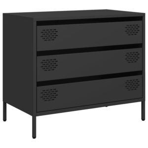 vidaXL Buffet noir 68x39x58 5 cm acier laminé à froid