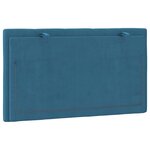 vidaXL Coussin de tête de lit bleu 90 cm velours
