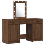 vidaXL Table de Toilette avec tiroir 3 Pièces Marron 50 x 41 x 135 cm