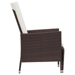 vidaXL Chaise inclinable de jardin avec coussins Résine tressée Marron