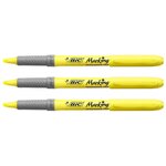 Surligneur HIGHLIGHTER GRIP Pointe Biseau Moyenne Jaune x 3 BIC