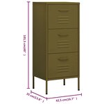 vidaXL Armoire de rangement Vert olive 42 5x35x101 5 cm Acier