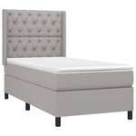 vidaXL Sommier à lattes de lit matelas LED Gris clair 80x200cm Tissu