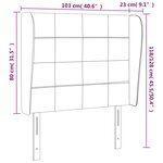 vidaXL Tête de lit avec oreilles Crème 103x23x118/128 cm Tissu