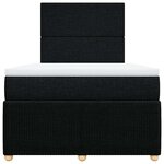 vidaXL Sommier à lattes de lit avec matelas Noir 120x200 cm Tissu