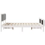 vidaXL Cadre de lit avec tête de lit Blanc et gris clair 140 x 190 cm