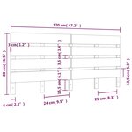 vidaXL Tête de lit 120x3x80 cm Bois massif de pin