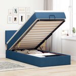 vidaXL Lit ottoman avec matelas bleu 100x200 cm tissu