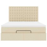 VidaXL Cadre de lit ottoman avec matelas crème 140x200 cm tissu