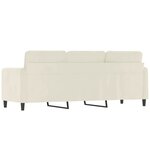 vidaXL Canapé à 3 places Crème 180 cm Velours