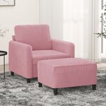 vidaXL Fauteuil avec repose-pied Rose 60 cm Velours