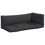 vidaXL Coussins de palette lot de 3 noir tissu