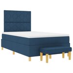 vidaXL Lit à ressort avec matelas et banc bleu 120x200 cm en tissu