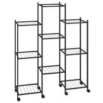 vidaXL Jardinière avec roues 83x25x103 5 cm Noir Fer