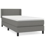 vidaXL Sommier à lattes de lit avec matelas Gris foncé 100x200cm Tissu
