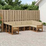 vidaXL Ensemble de canapés d'extérieur 9 Pièces Naturel et Beige
