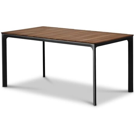 Table de jardin - Table 160 cm - Aluminium noir et Plateau Eucalyptus FSC - Atelier BOCARNEA