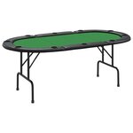 vidaXL Table de poker pliable 10 joueurs Vert 207x106x76 cm
