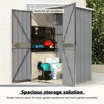 vidaXL Remise de jardin murale Gris 118x100x178 cm Acier galvanisé