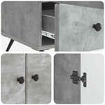 vidaXL Buffet Gris béton 66 x 34 5 x 95 cm Bois d'ingénierie