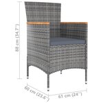 vidaXL Ensemble à manger d'extérieur 9Pièces coussins Résine tressée Gris