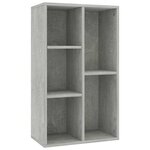 vidaXL Bibliothèque/Buffet Gris béton 50x25x80 cm Bois d’ingénierie