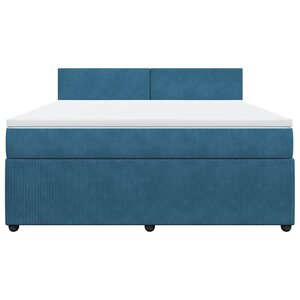 vidaXL Sommier à lattes de lit et matelas bleu 180x200 cm velours