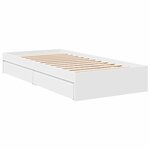 vidaXL Cadre de lit avec tiroirs sans matelas blanc 90x190 cm