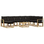 vidaXL Ensemble de canapés d'extérieur 9 pc Blanc et noir