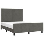 vidaXL Cadre de lit sans matelas gris foncé 140x190 cm velours