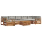 vidaXL Ensemble de canapés d'extérieur 8 pc Gris Naturel et Clair