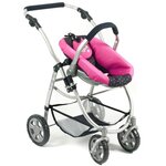 Bayer Chic 2000 637-12 - La poussette pour poupées  combinée 3 en 1 EMOTION "ALL IN" - Marine et rose à pois
