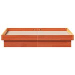 vidaXL Cadre de lit à LED cire marron 135x190 cm bois de pin massif