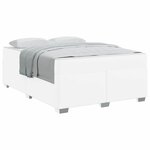 vidaXL Cadre de lit avec matelas Blanc 160 x 200 cm tissu