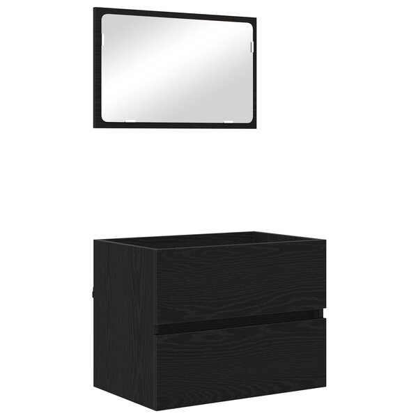 vidaXL Set de meubles de salle de bain 2 pièces Chêne noir Bois d'ingénierie