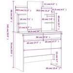 vidaXL Coiffeuse avec miroir blanc 96x39x142 cm